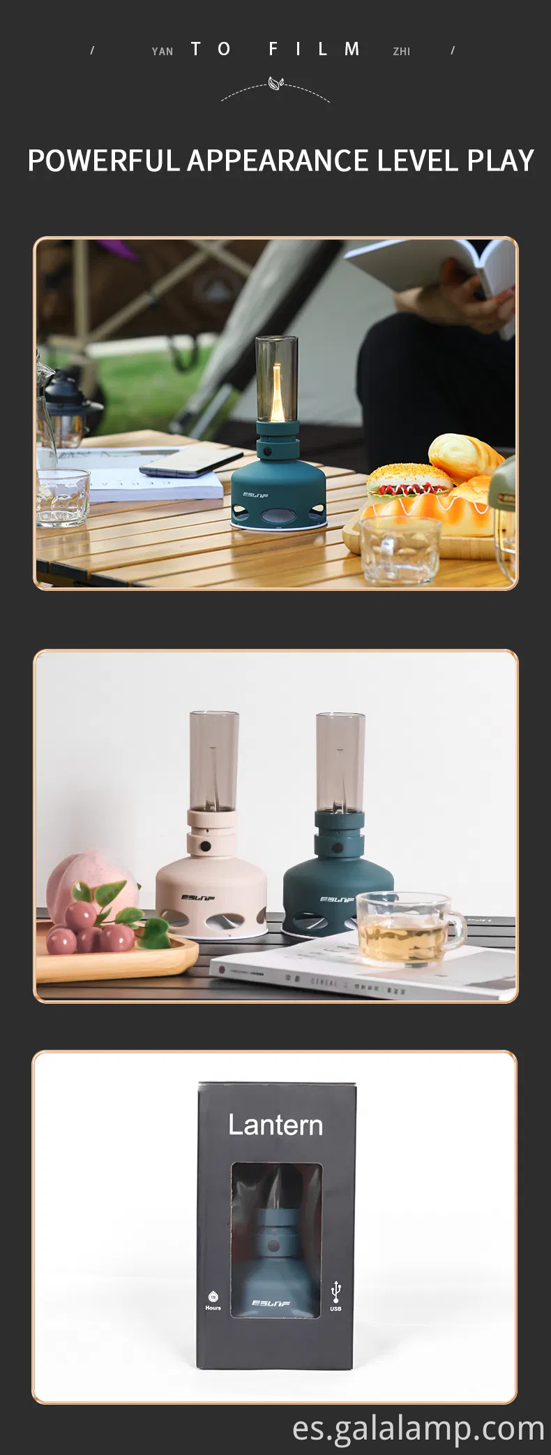 Lámpara de queroseno LED sin llama recargable de USB moderna para decoración interior